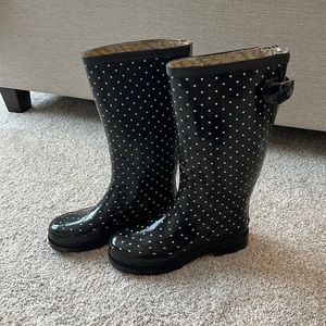 Chooka Rain Boots- Black Polka Dot- Size 7